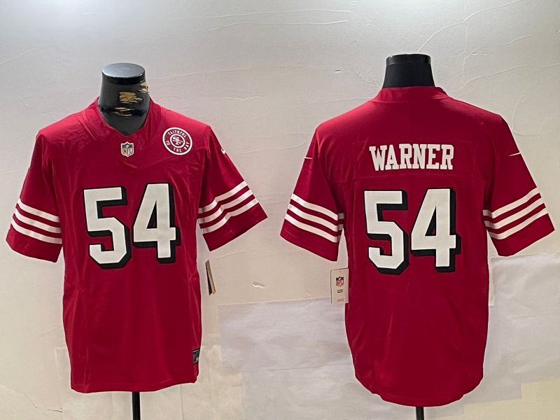 Men San Francisco 49ers #54 Warner Red Three generations 2024 Nike Vapor Limited NFL Jersey style 6->san francisco 49ers->NFL Jersey